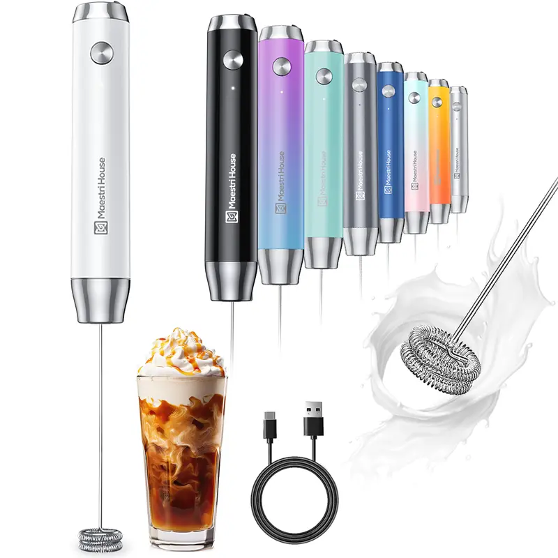 Handheld Milk Frother - USB-C Rechargeable & Waterproof