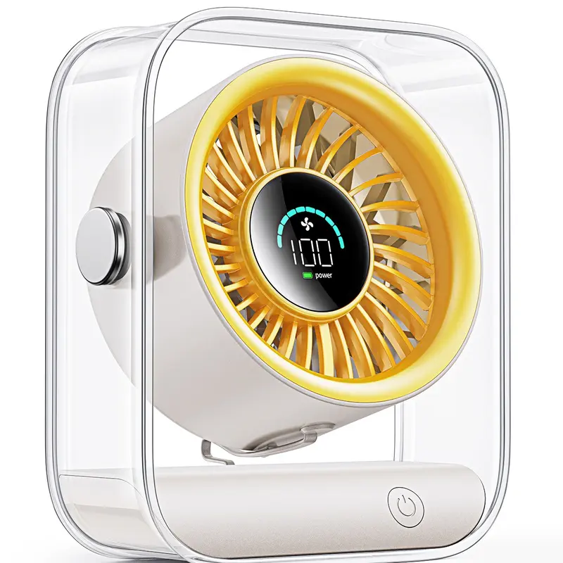 KIMMOO Rechargeable USB Desk Fan with 100 Speeds and Remote Control