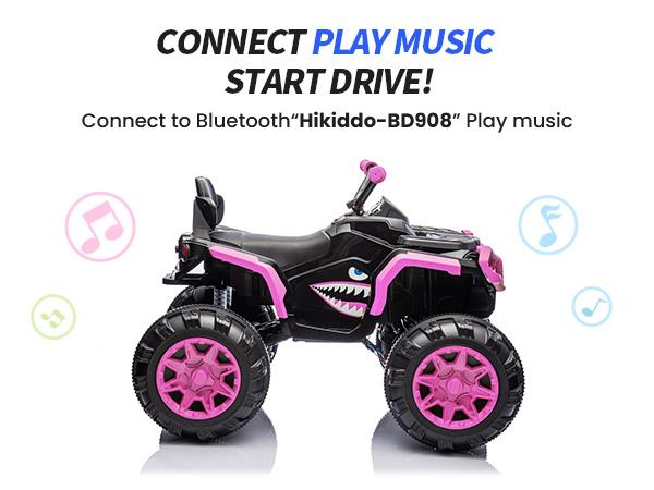 Hikiddo Shark Kids ATV 4 Wheeler, 24V 4WD Electric ATV Ride On Toy for Big Kids, 4X200W Motor, 5.6Mph Max Speed