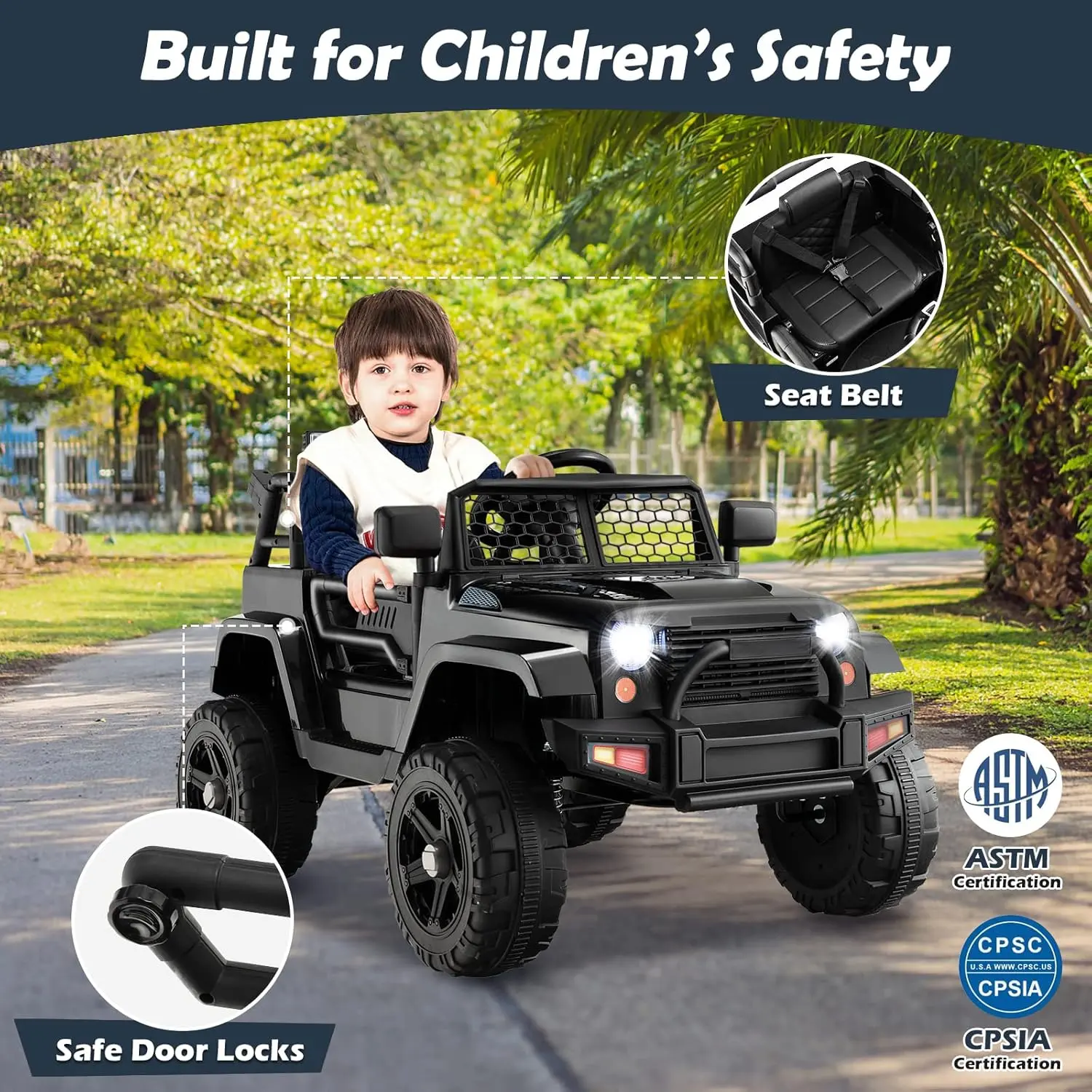 Costzon 12V Battery Powered Ride On Truck with Remote Control