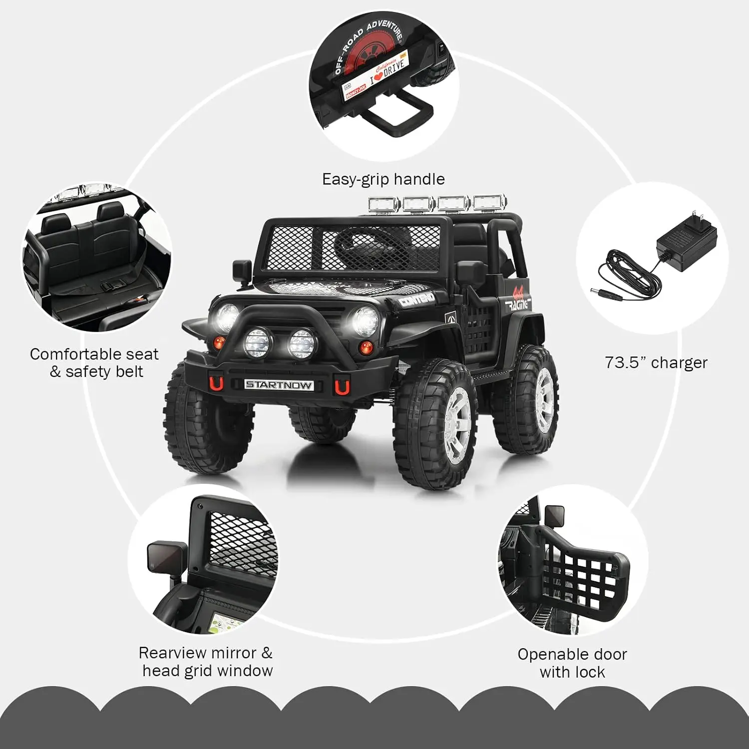 Costzon 12V Battery Powered Ride On Truck with Remote Control
