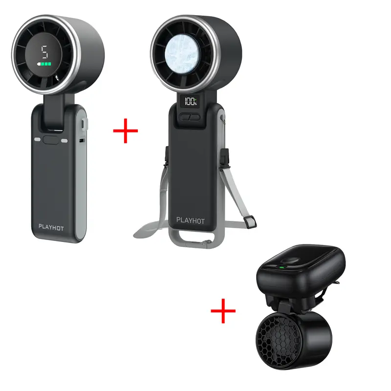 PLAYHOT N607 Portable Handheld Turbo Fan - 5 Speed, 4000mAh