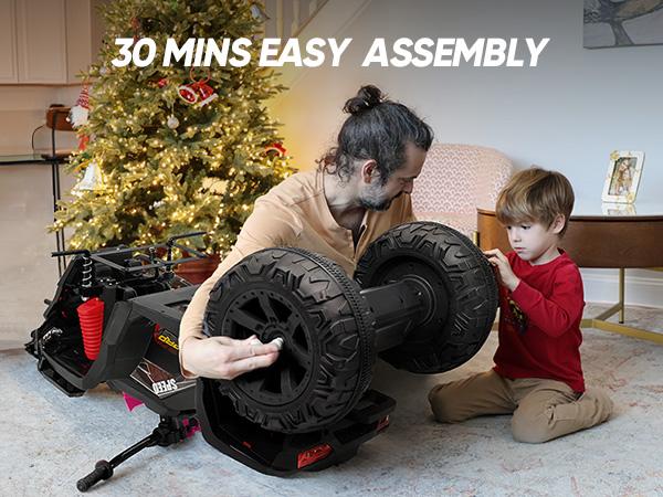 Hikiddo Kids ATV 4-Wheeler, Ride on Toys for Big Kids with 2 Seater Bluetooth Light