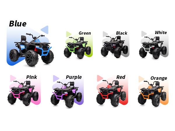 Hikiddo Kids ATV 4-Wheeler, Ride on Toys for Big Kids with 2 Seater Bluetooth Light