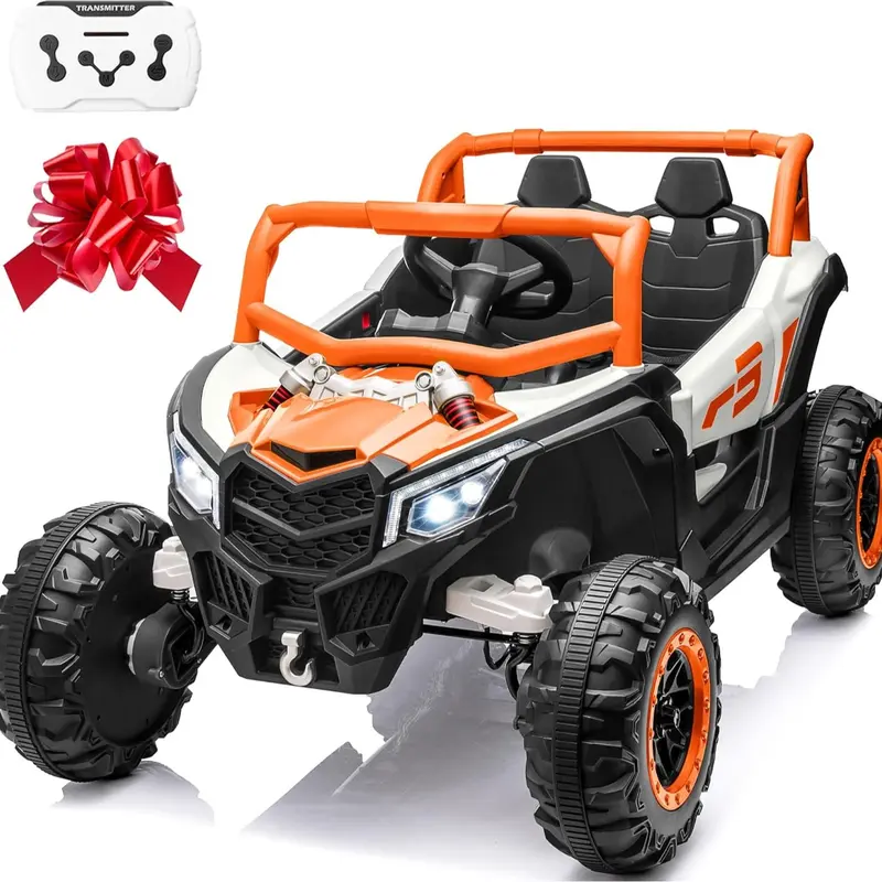 Joyracer 24V 4WD Ride-On UTV for Kids with Remote, Bluetooth, Lights