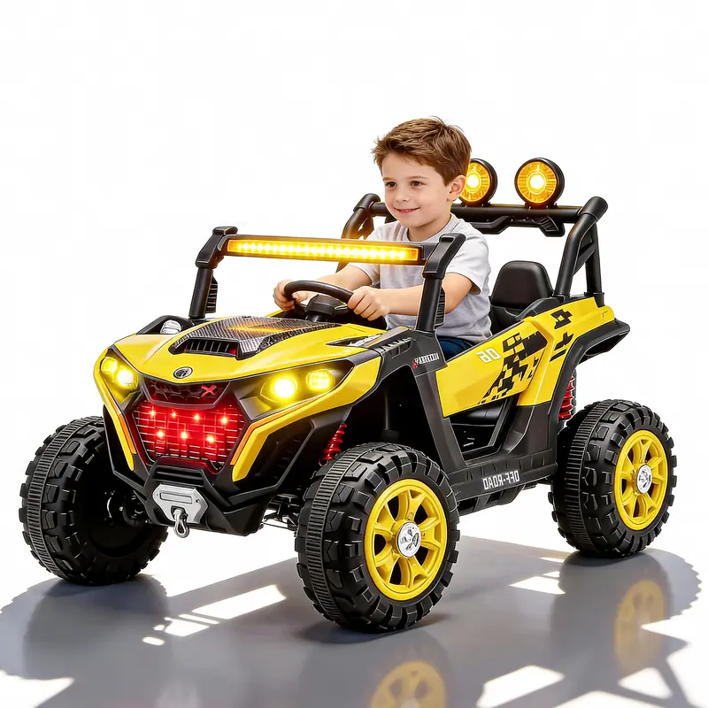 24V Kids Ride On UTV Car with Parent Remote Control,4x380W Motor, 4-Wheel Suspension, LED Headlights, Bluetooth Music, USB & Power Display,Electric Kids Car for Ages 3+ .Perfect birthday Gift for Boys & Girls!, Playdate, Emergency Stop