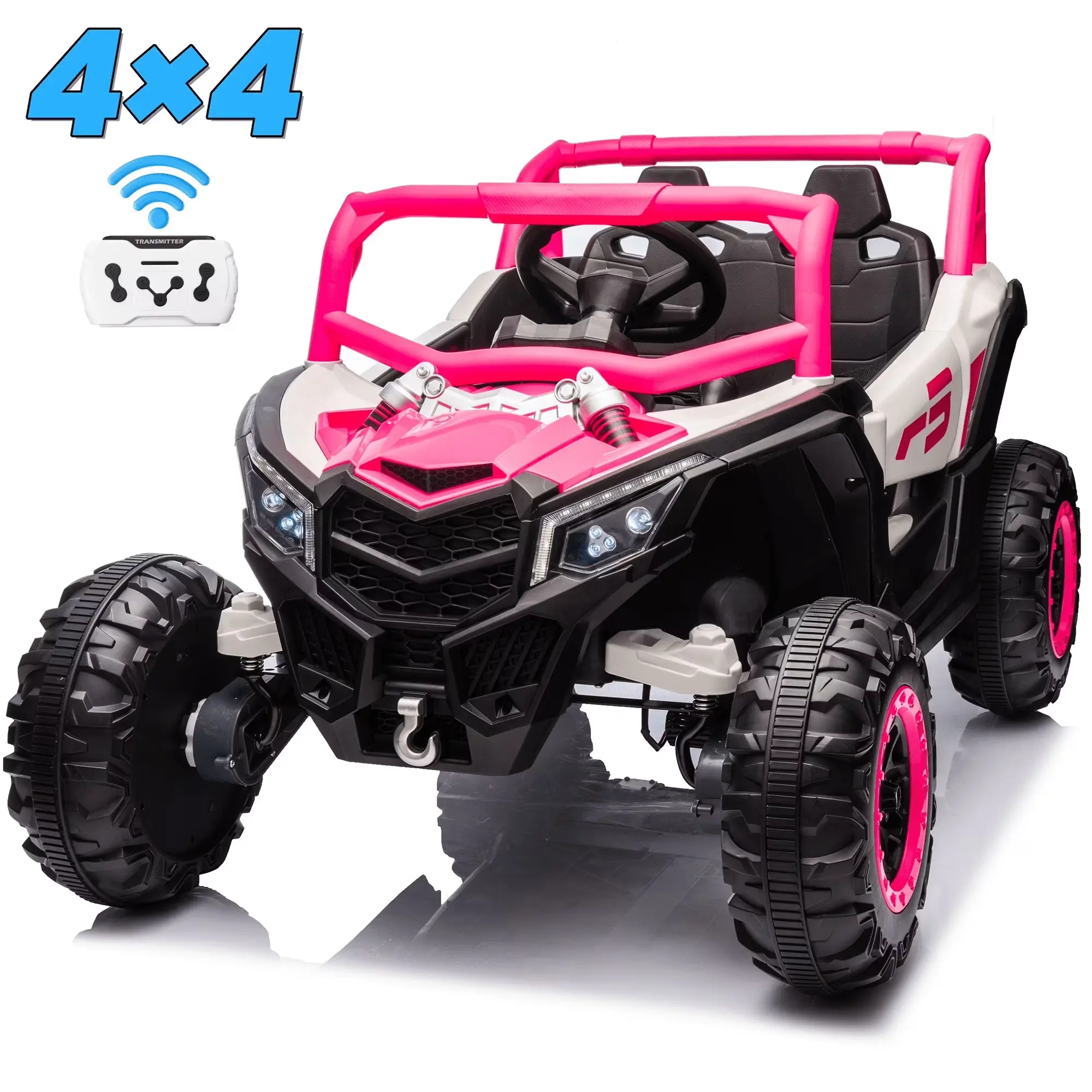 Joyracer 24V 4WD Ride-On UTV for Kids with Remote, Bluetooth, Lights