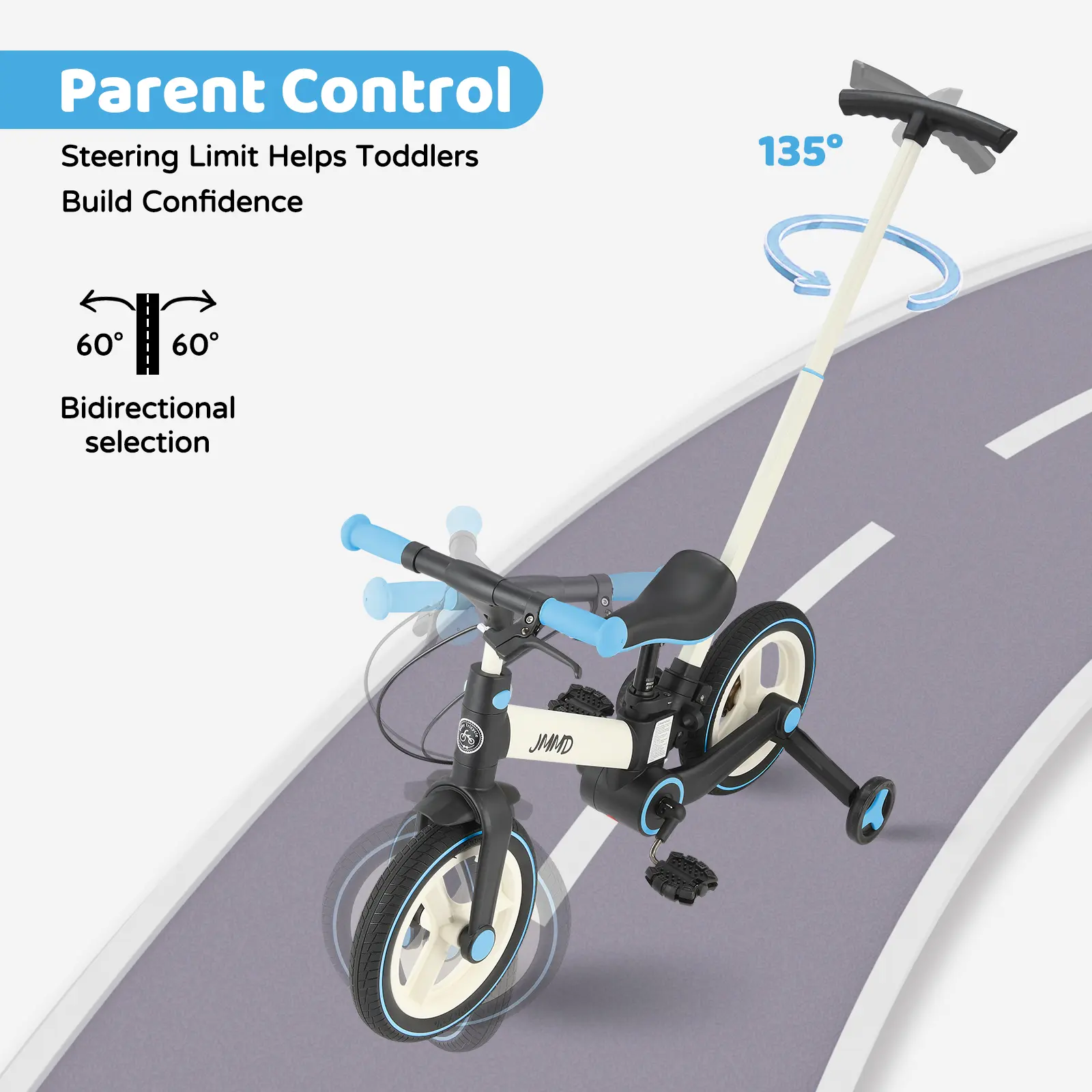 JMMD 6-in-1 Multi-Functional Toddler Bike for 18-60M