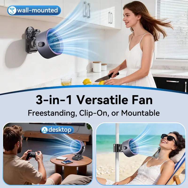 4000mAh Rechargeable Portable Clip-On Fan with 100 Speeds
