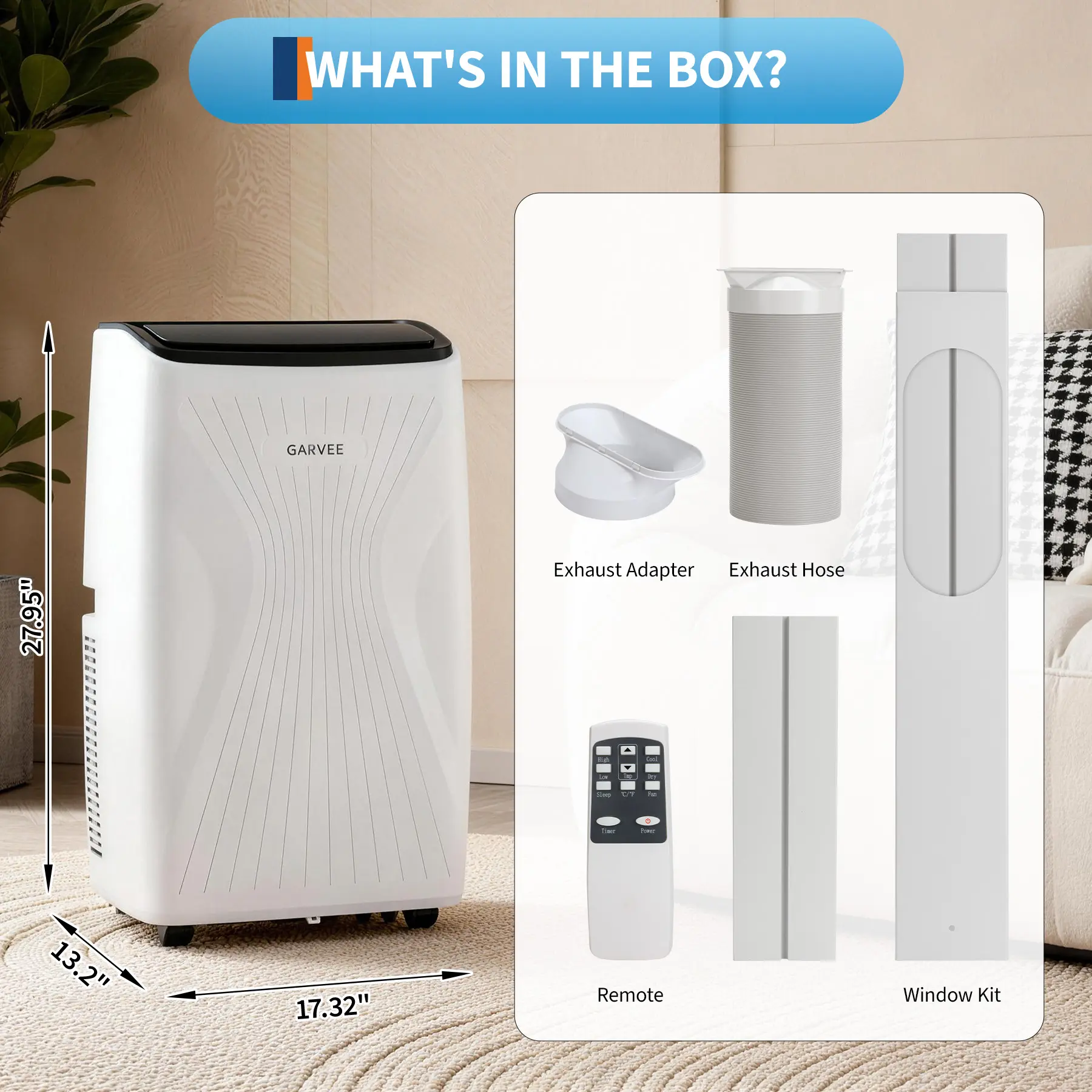 Garvee Portable Air Conditioner 14K BTU 6-in-1 w/ Remote
