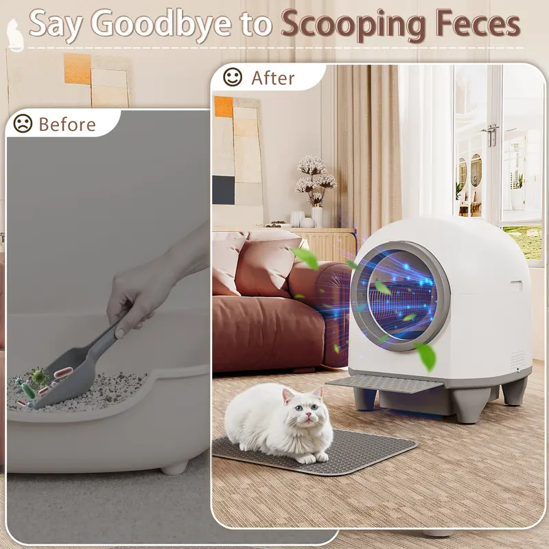 LOISEL Smart Self-Cleaning Cat Litter Box – App Control, Odor Control & Automatic Cleaning