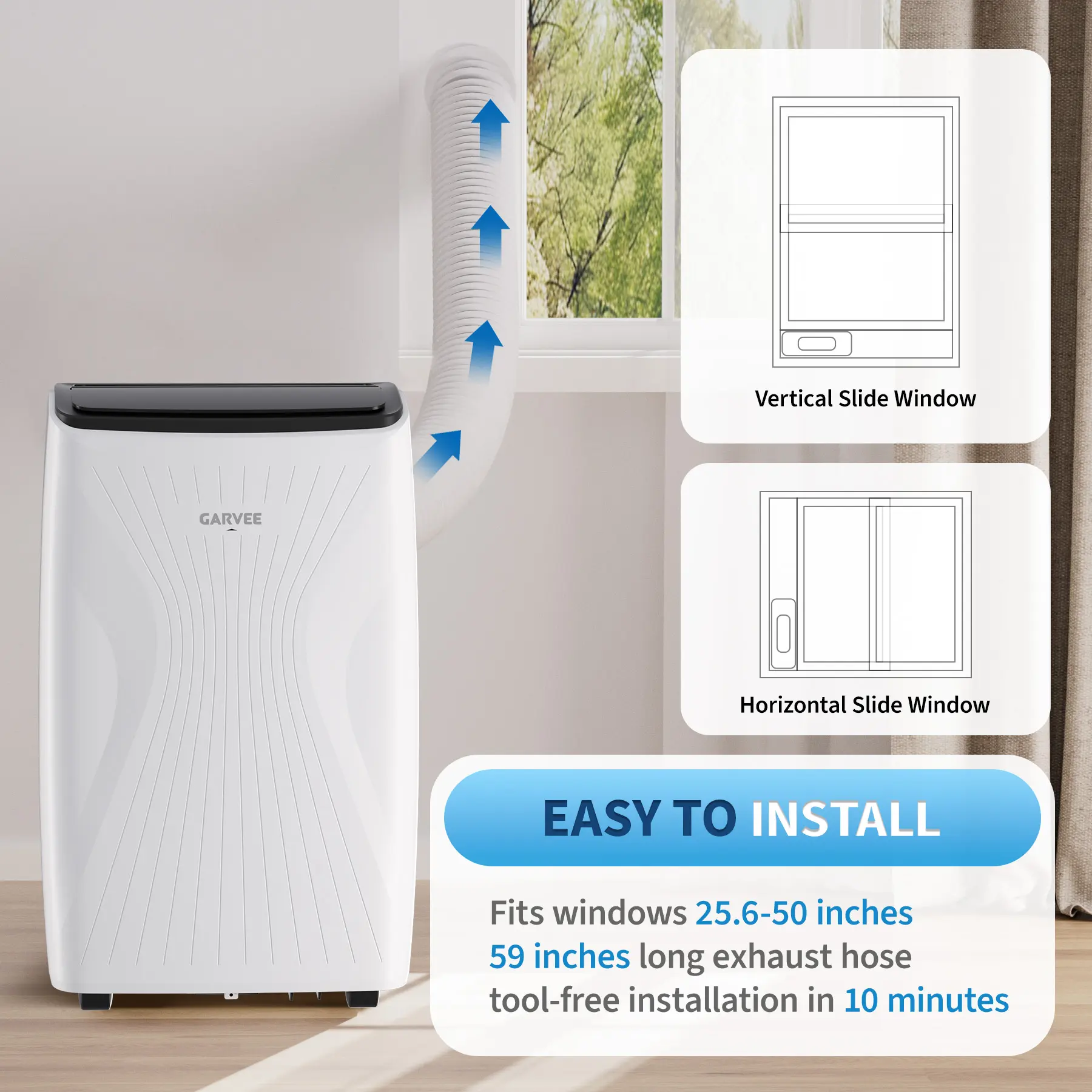 Garvee Portable Air Conditioner 14K BTU 6-in-1 w/ Remote