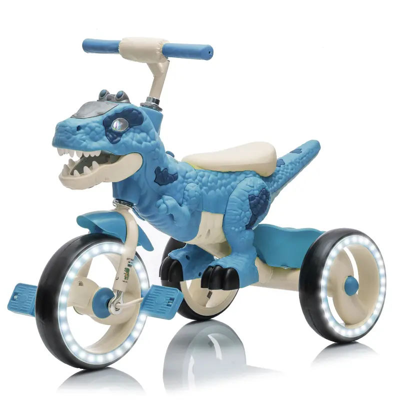 Kids Dinosaur Three-Wheel Ride On Tricycle with Lights & Sound
