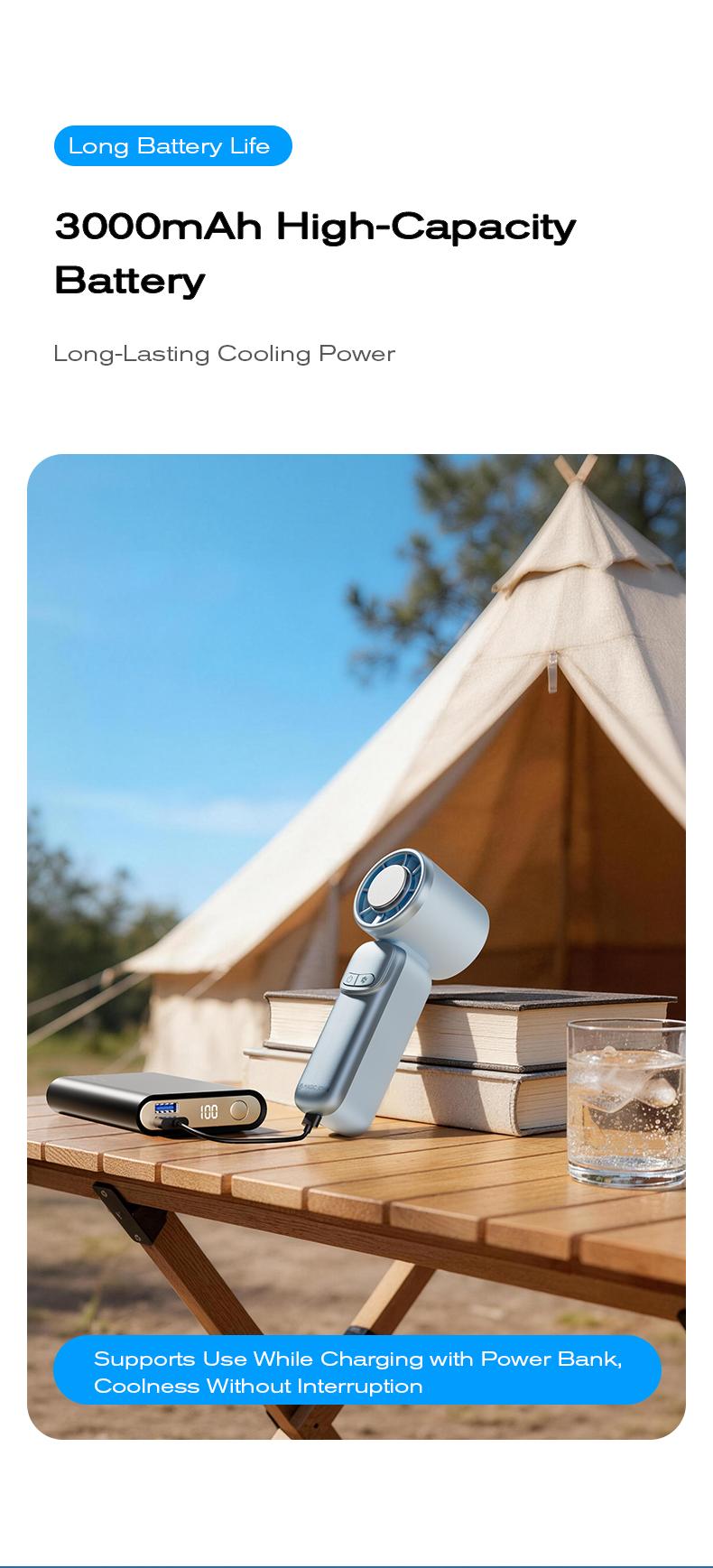 New-MAGIC JOHN Mini Handheld Cooling Fan – 199-Speed Precision Control, Ice-Cooling Function, LED Display, Pocket-Size Portable Fan for Travel, Summer, Concerts & Commuting