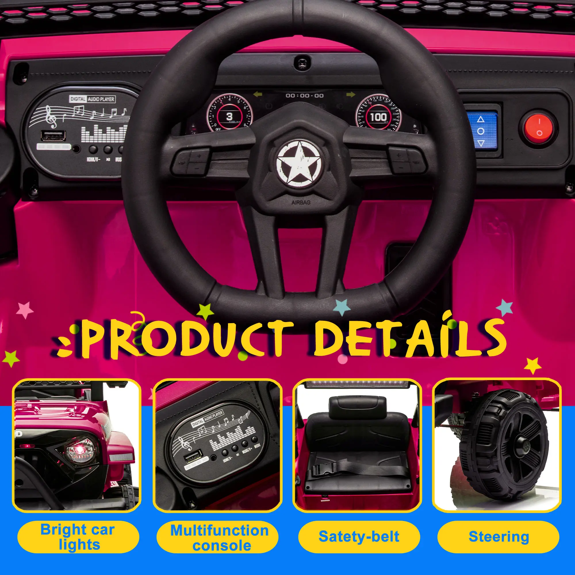 12V Kids Electric Truck with Parental Control & Bluetooth