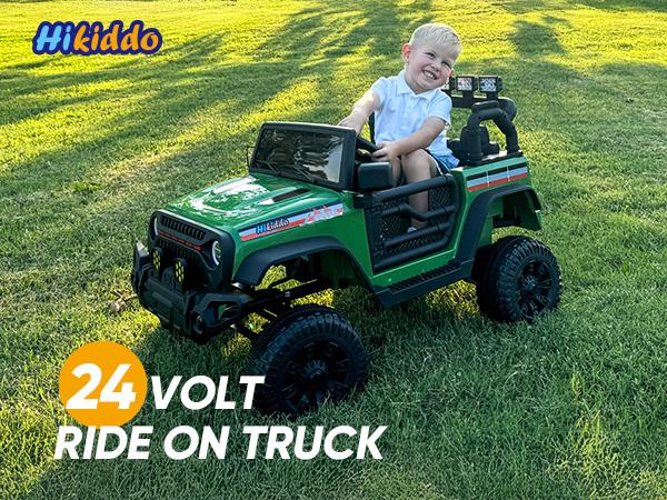 Kids Ride on Truck Car 12/24V Electric Jeep with Remote Control & Lights for Boys Girls