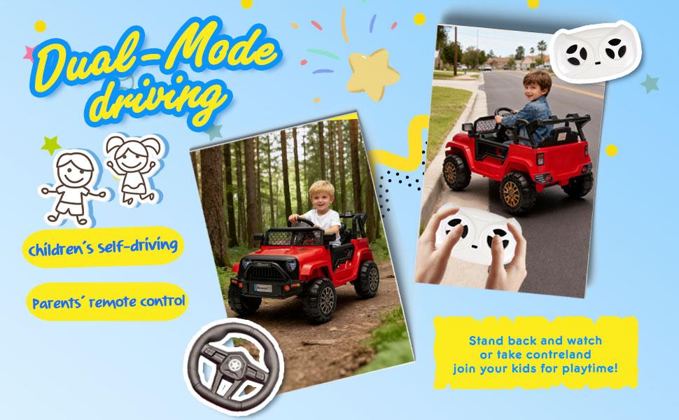 12V Kids Ride On Truck car W/Parents Control,2wd,Suspension System,Front Anti-Collision Bar Design,LED Headlights&Rear Reflective Stickers,Bluetooth,Music,USB,Soft Start&Stop Function For Kids 2-5., Toys For Kids, Kids Outdoor Play summerwins,Motorcycle
