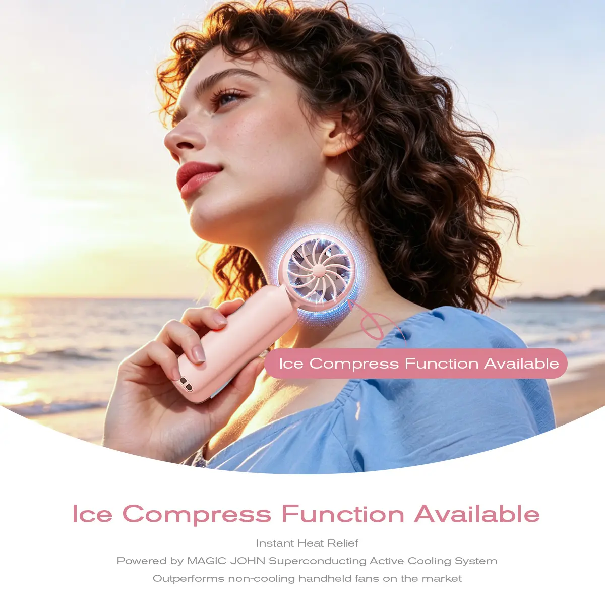 MAGIC JOHN Mini Handheld Cooling Fan – 199-Speed Portable Summer Fan