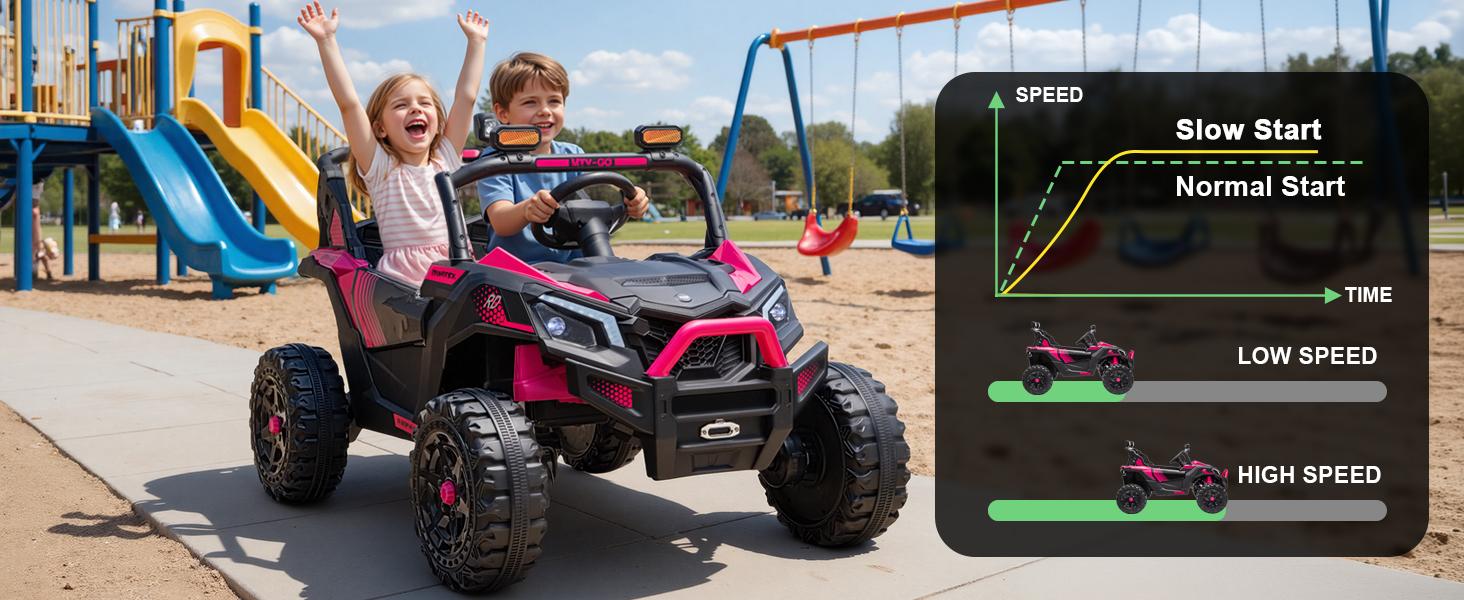 JOYRACER 24V 4WD Ride on UTV for Big Kids, 31"Wx48"Lx30"H, 2 Seater Electric Off-Road Truck, 800W Powerful Motor Kids' Vehicles with Remote Control, Spring Suspension, Led Light, Bluetooth Music, Outdoor Toys Gift for Boys and Girls Aged 3-8