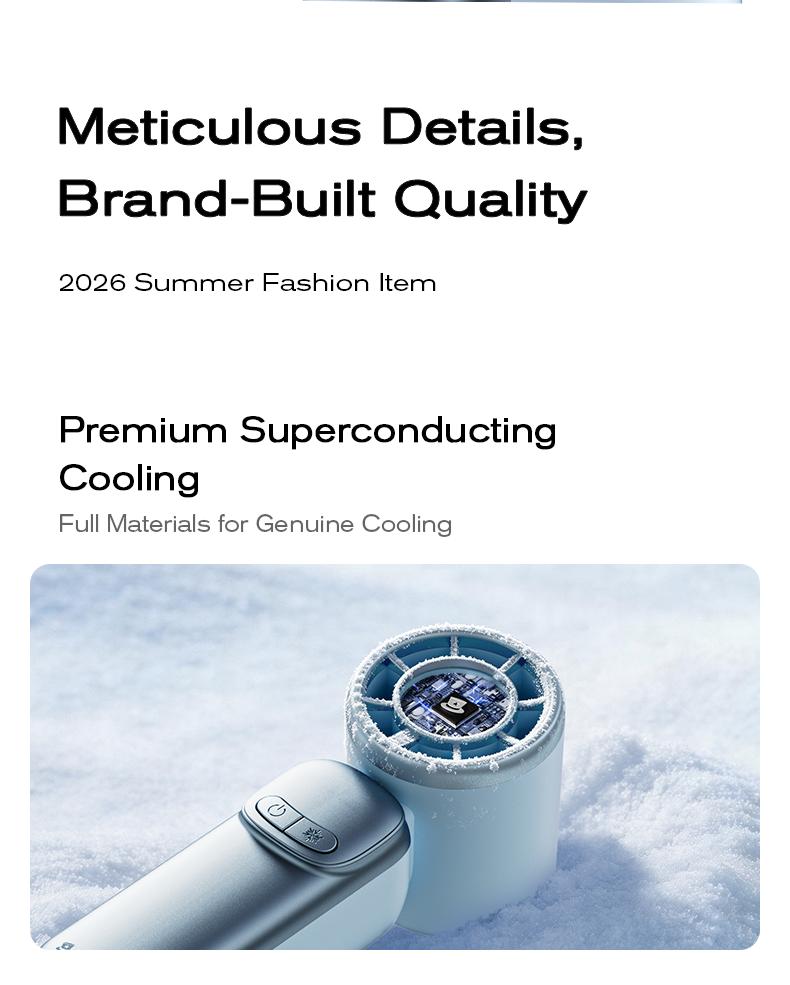 New-MAGIC JOHN Mini Handheld Cooling Fan – 199-Speed Precision Control, Ice-Cooling Function, LED Display, Pocket-Size Portable Fan for Travel, Summer, Concerts & Commuting