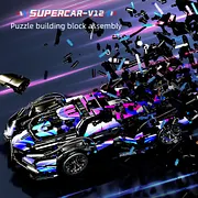 Mesiondy Cyberpunk V12 Hypercar Building Kit – 1039 PCS Premium Brick System | Italian Supercar Technic Model | Scissor Door & Active Wing Detail