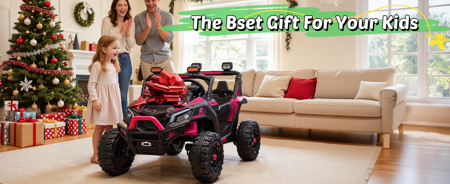 JOYRACER 24V 4WD Ride on UTV for Big Kids, 31"Wx48"Lx30"H, 2 Seater Electric Off-Road Truck, 800W Powerful Motor Kids' Vehicles with Remote Control, Spring Suspension, Led Light, Bluetooth Music, Outdoor Toys Gift for Boys and Girls Aged 3-8