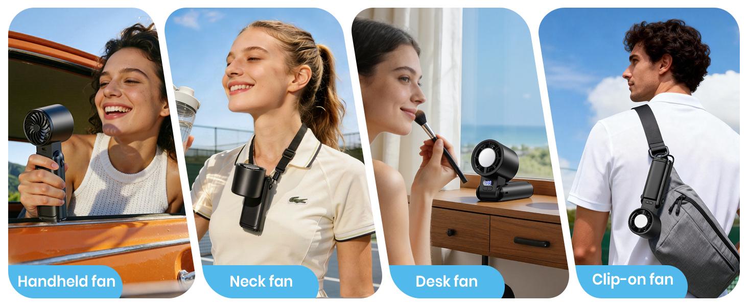 Benazcap Portable Handheld Turbo Fan 21,000 RPM High-Speed Cooling 12hr Battery Life 199 Speed Settings 120° Swivel Digital Display for Outdoor,Travel,Working,Vacation Essentials,SummerVibes