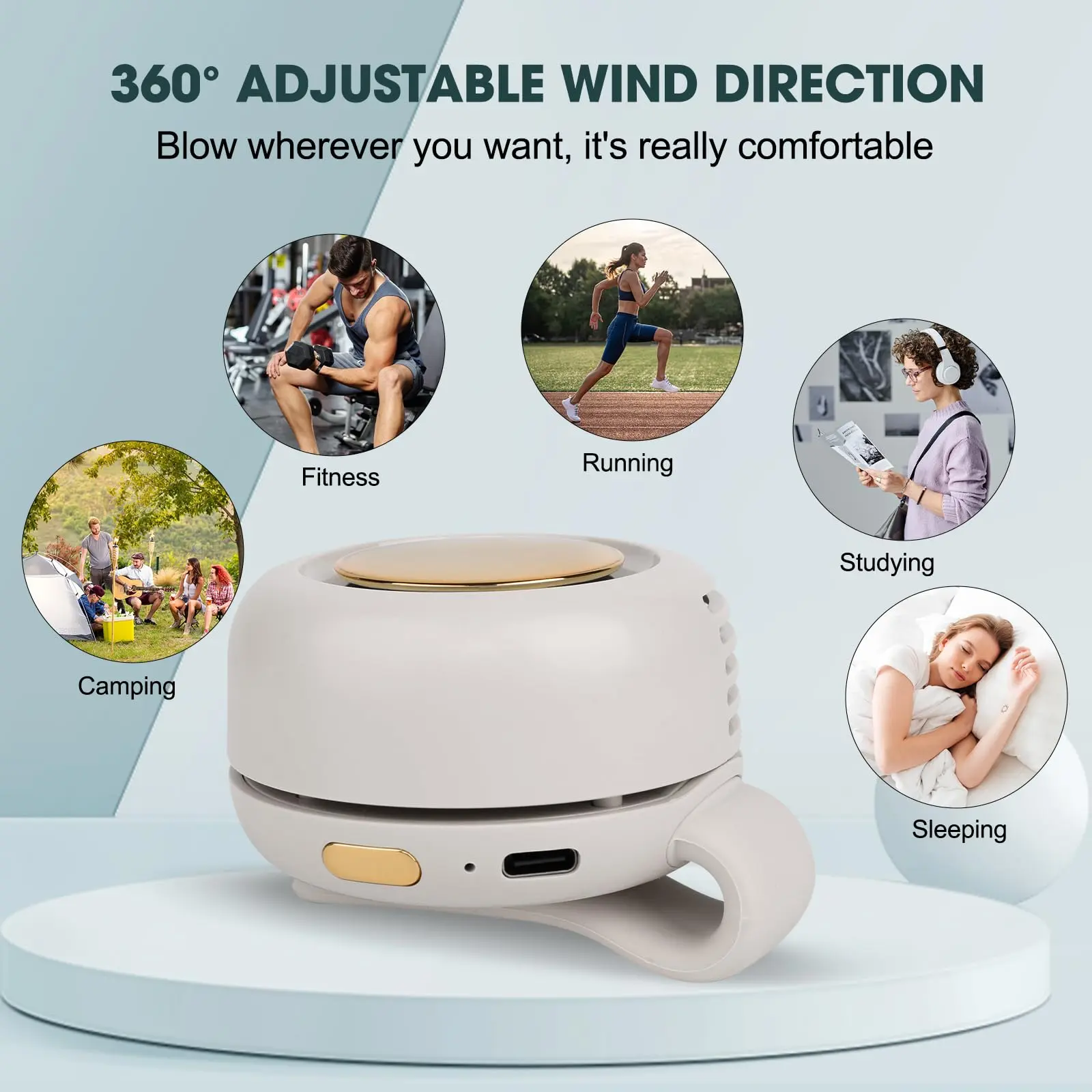 Summervibes Portable Bladeless Electric Fan with Adjustable Speeds