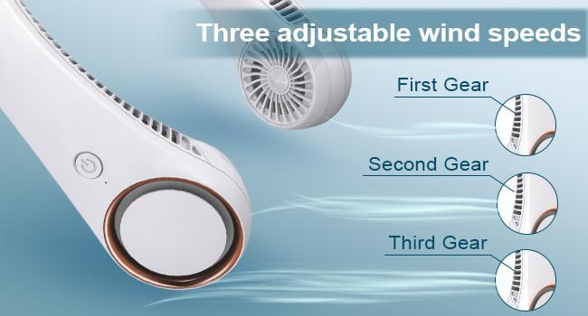 PQRQP Hands-Free Neck Fan - Bladeless Rechargeable Cooling Fan for Car, ABS+Silicone Household Appliance, 4-16h Run, Cools Face/Neck/Shoulders, Ideal for Driving, Outdoors, Gifts for Him,dorm essentials,home essentials