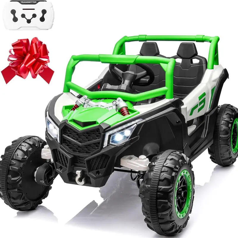 Joyracer 24V 4WD Ride-On UTV for Kids with Remote, Bluetooth, Lights