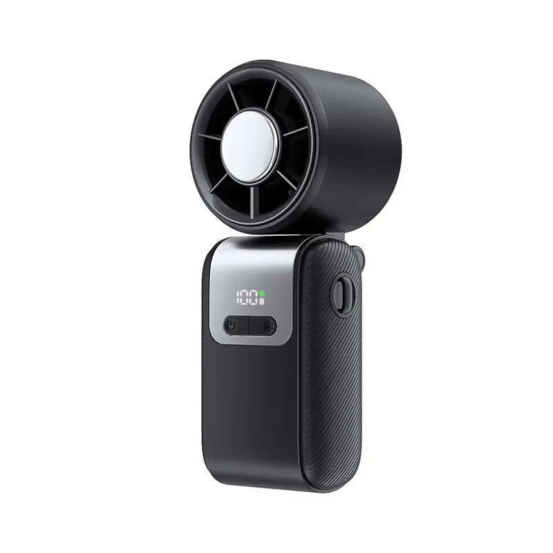KIMMOO 4-in-1 Handheld Turbo Fan - Adjustable, Rechargeable Wind Cooling Mini Portable Fan with 199 Speed Settings, 21000 RPM High Speed, Digital Display, 120° Rotatable, 12H Long-Lasting USB Charge for Travel, Office Desk Use, Adjustable Turbo Fan summer