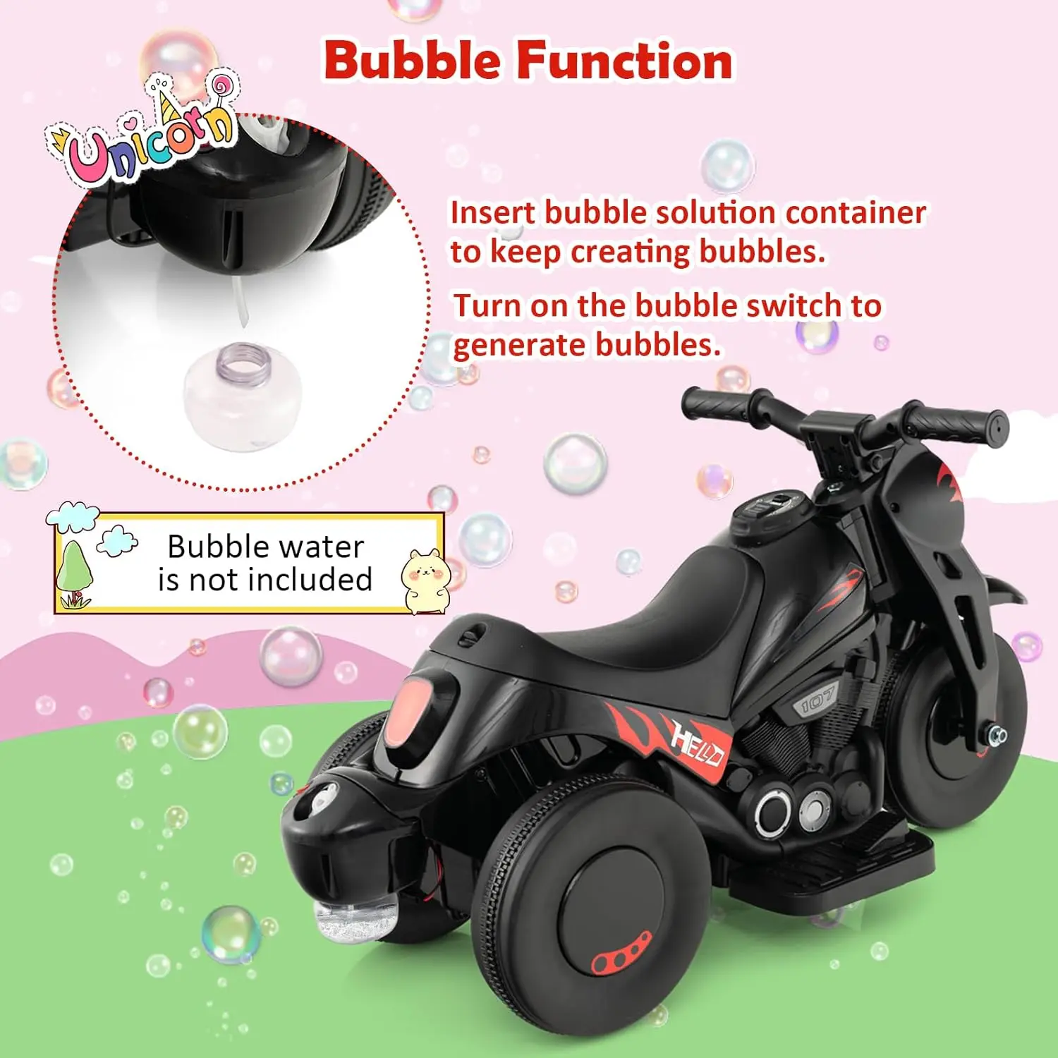 Costzon Electric Bubble Car - 3 Wheel Kids Motorcycle