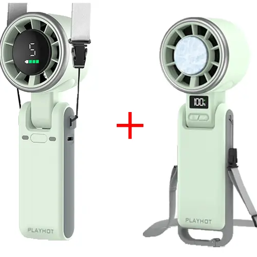 PLAYHOT N607 Portable Handheld Turbo Fan - 5 Speed, 4000mAh