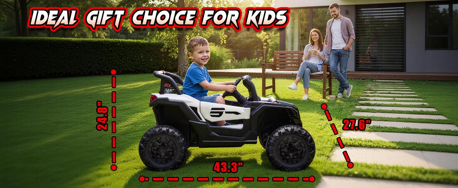 JOYRACER 4WD 24V Ride on UTV for Kids, 28"Wx43"Lx25"H, 2 Seater 4 Wheeler Car with 800W Motors, Battery Powered Electric Off-Road Vehicle w/Remote Control, Bluetooth, Spring Suspension, LED Lights, Music, Outdoor Toys Gift for Boys and Girls Aged 3-8