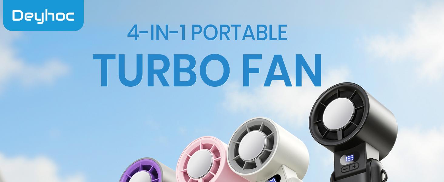 Benazcap Portable Handheld Turbo Fan 21,000 RPM High-Speed Cooling 12hr Battery Life 199 Speed Settings 120° Swivel Digital Display for Outdoor,Travel,Working,Vacation Essentials,SummerVibes
