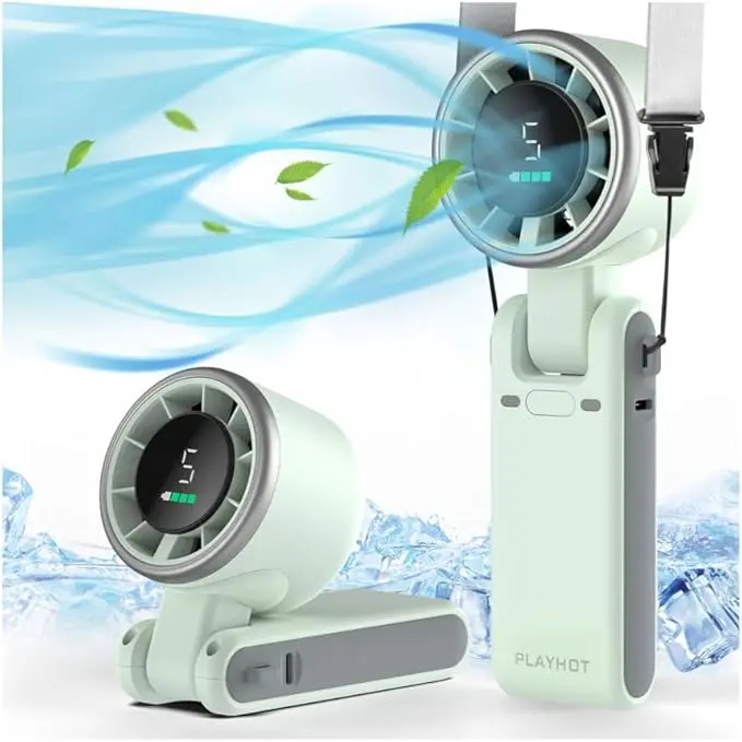 PLAYHOT N607 Portable Handheld Turbo Fan - 5 Speed, 4000mAh