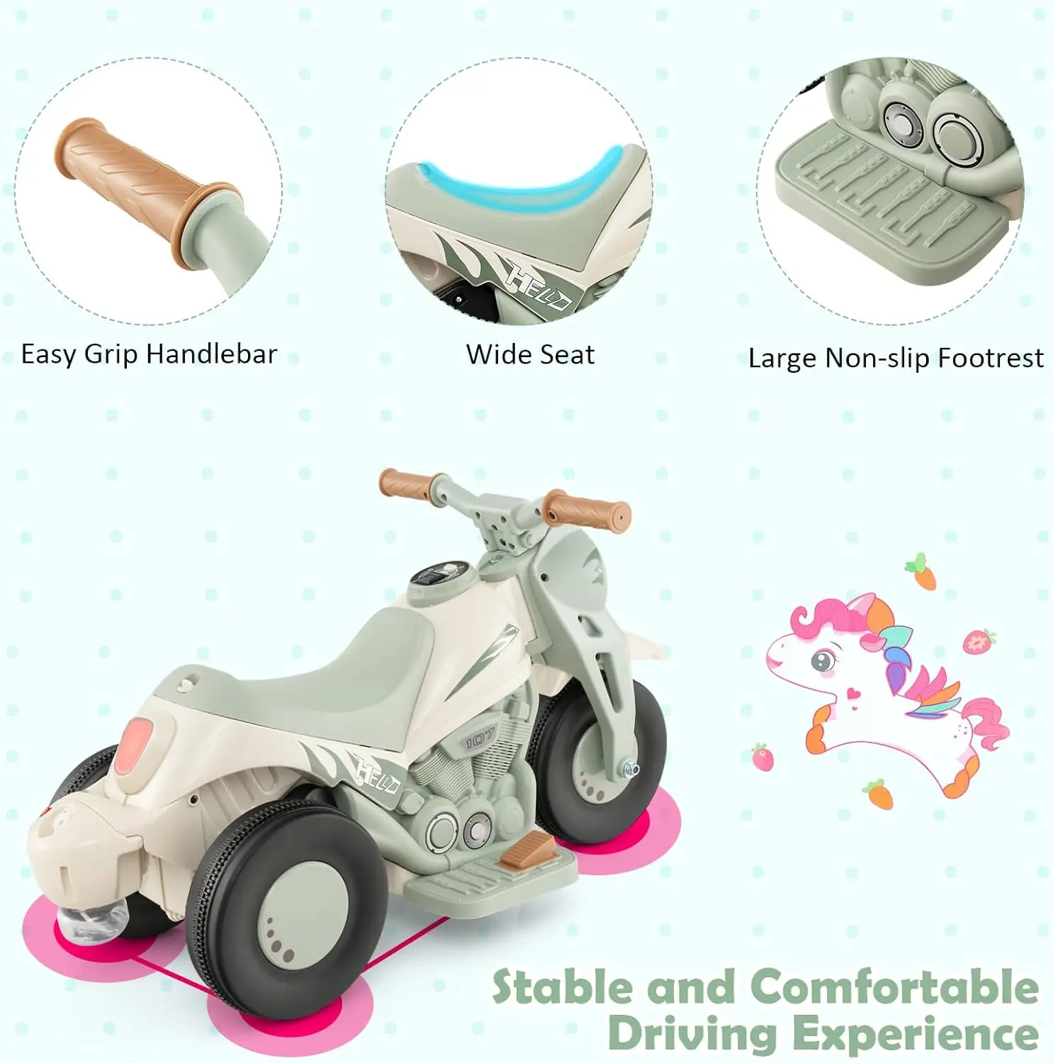 Costzon Electric Bubble Car - 3 Wheel Kids Motorcycle