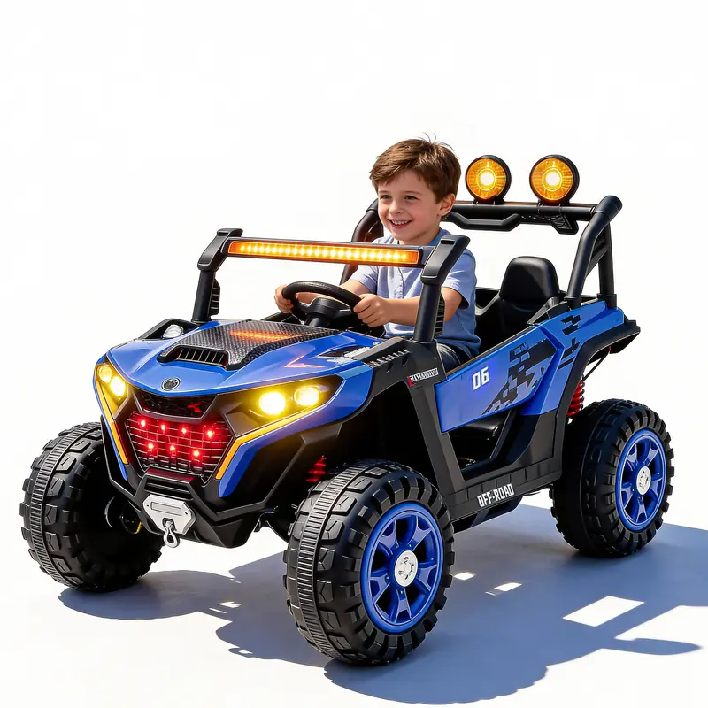 24V Kids Ride On UTV Car with Parent Remote Control,4x380W Motor, 4-Wheel Suspension, LED Headlights, Bluetooth Music, USB & Power Display,Electric Kids Car for Ages 3+ .Perfect birthday Gift for Boys & Girls!, Playdate, Emergency Stop