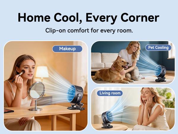 4000mAh Rechargeable Portable Clip on Fan-100-Speed Touch Control, LED Display, 360° Rotate Quiet Turbo Desk Fan, Small Battery Operated USB Fan for Stroller Bed Travel Camping Golf Gym summerwins,dorm essentials,home essentials