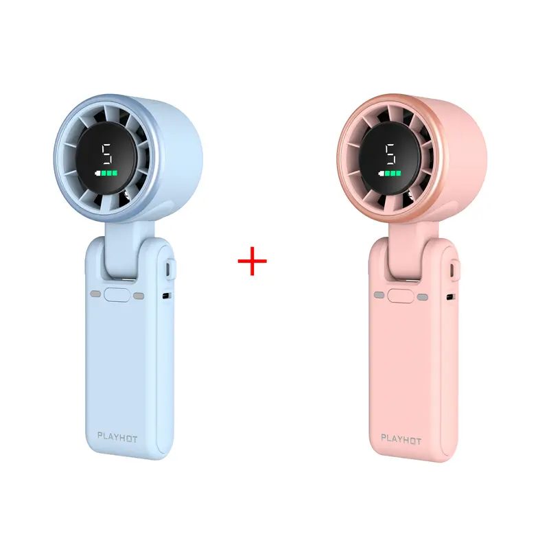PLAYHOT N607 Portable Handheld Turbo Fan - 5 Speed, 4000mAh