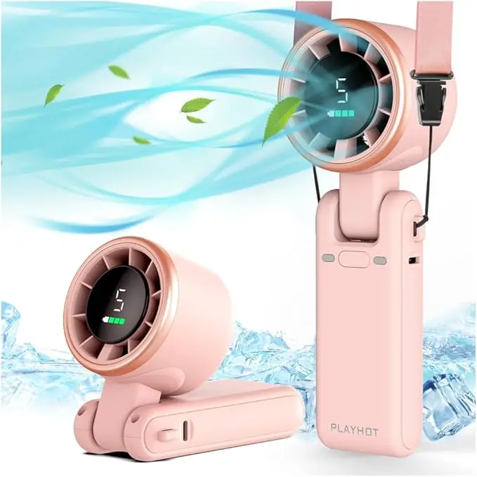 PLAYHOT N607 Portable Handheld Turbo Fan - 5 Speed, 4000mAh