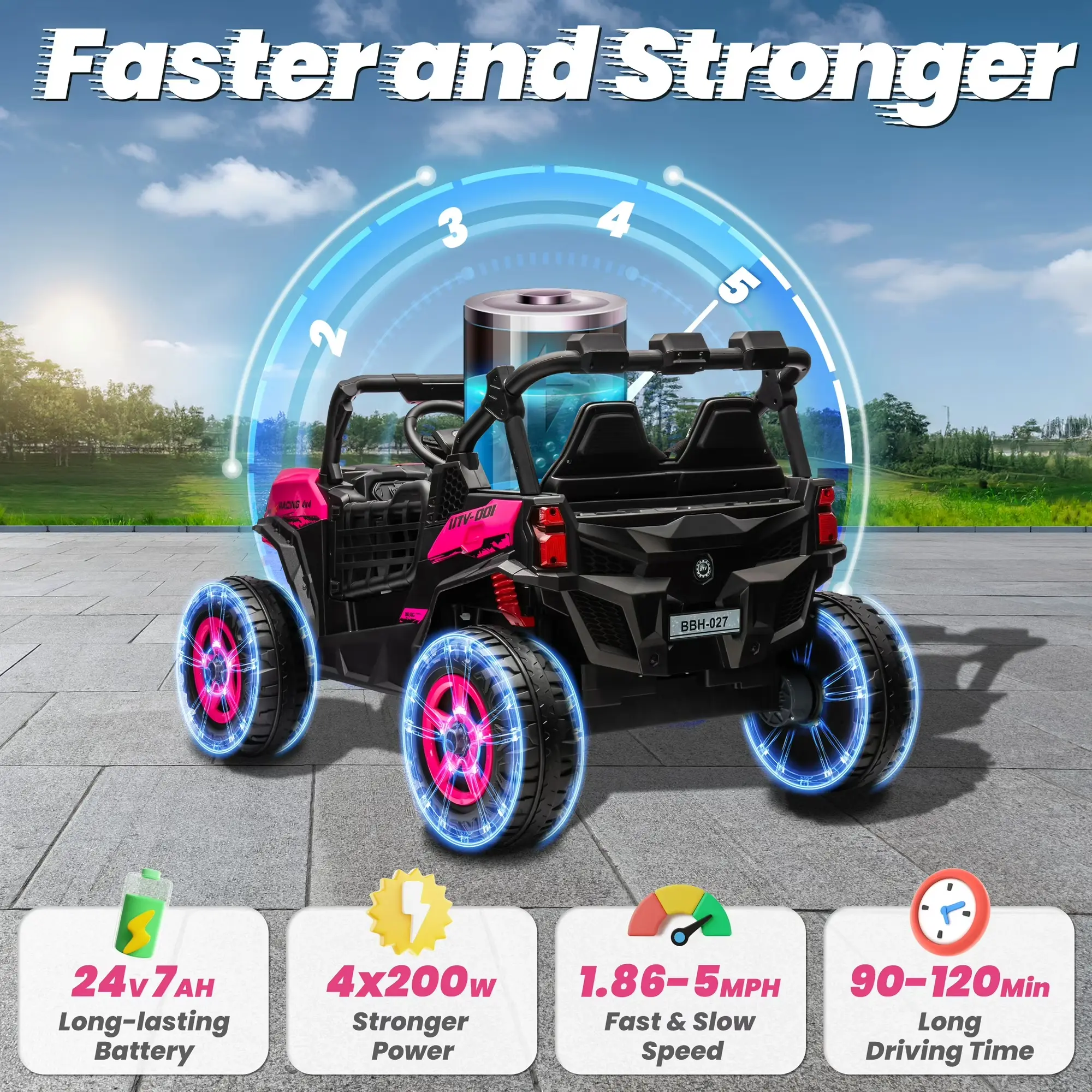 JOYRACER 24V 4WD Ride on UTV with Remote & Lights