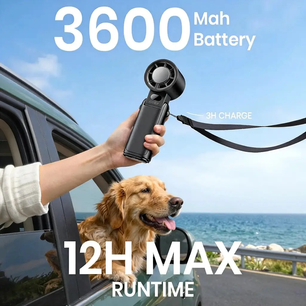 Benazcap Portable Handheld Turbo Fan 21,000 RPM & 199 Speeds
