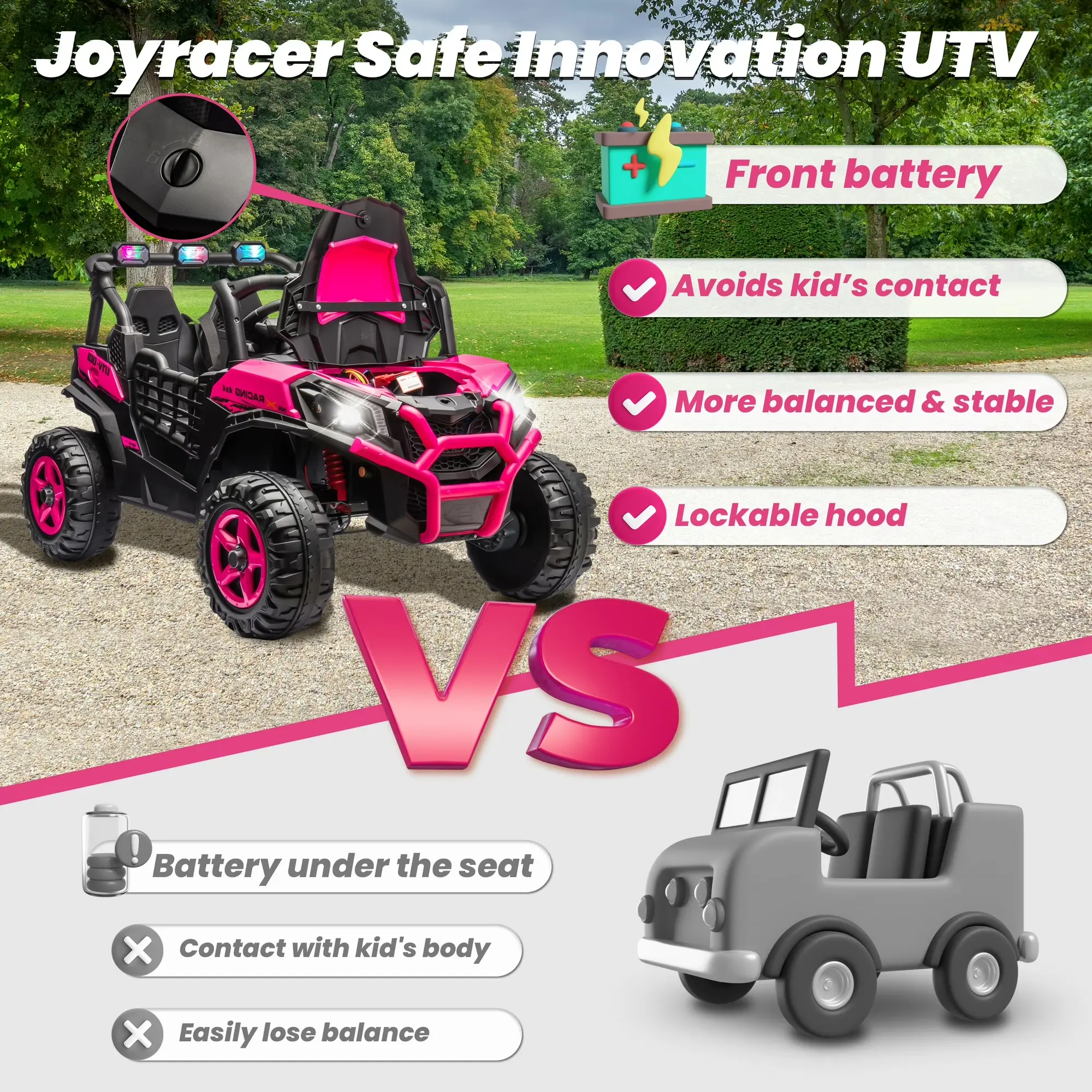 JOYRACER 24V 4WD Ride on UTV with Remote & Lights