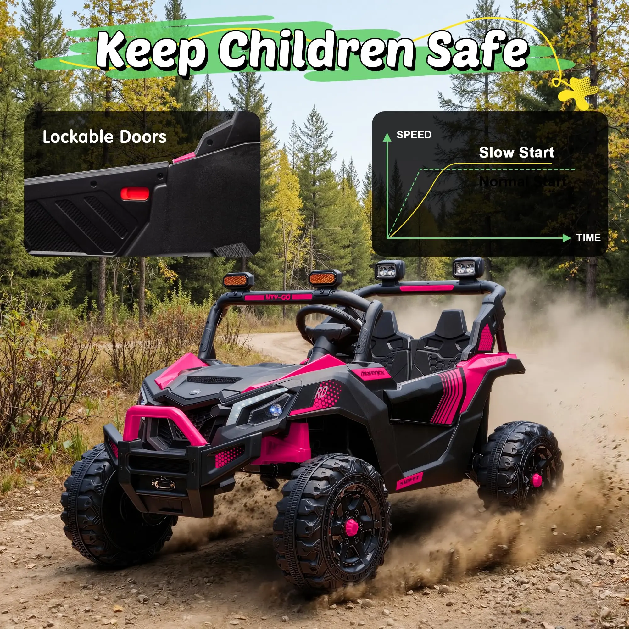 JOYRACER 24V Kids Ride-On UTV with Remote Control and Bluetooth
