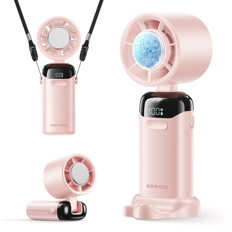 KIMMOO 4-in-1 Handheld Turbo Fan - Adjustable, Rechargeable Wind Cooling Mini Portable Fan with 199 Speed Settings, 21000 RPM High Speed, Digital Display, 120° Rotatable, 12H Long-Lasting USB Charge for Travel, Office Desk Use, Adjustable Turbo Fan summer