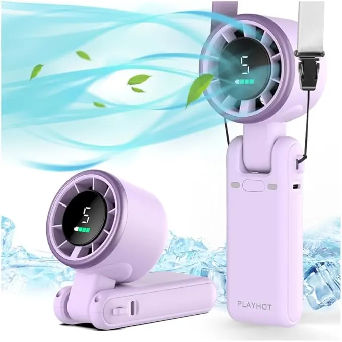 PLAYHOT N607 Portable Handheld Turbo Fan - 5 Speed, 4000mAh
