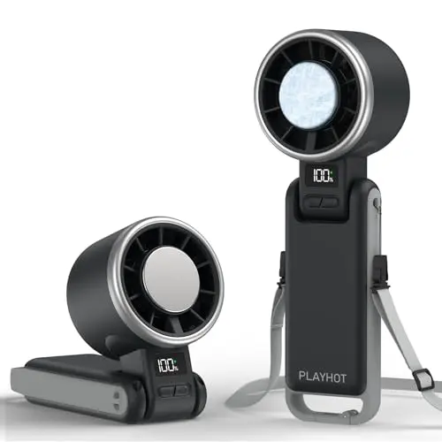 PLAYHOT N607 Portable Handheld Turbo Fan - 5 Speed, 4000mAh