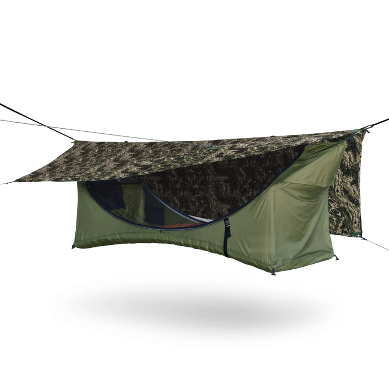 Camping Hammock Tent, Lay Flat Sleeping System with Bug Net & Rainfly, Spacious Portable Outdoor Shelter for Backpacking Hiking Camping