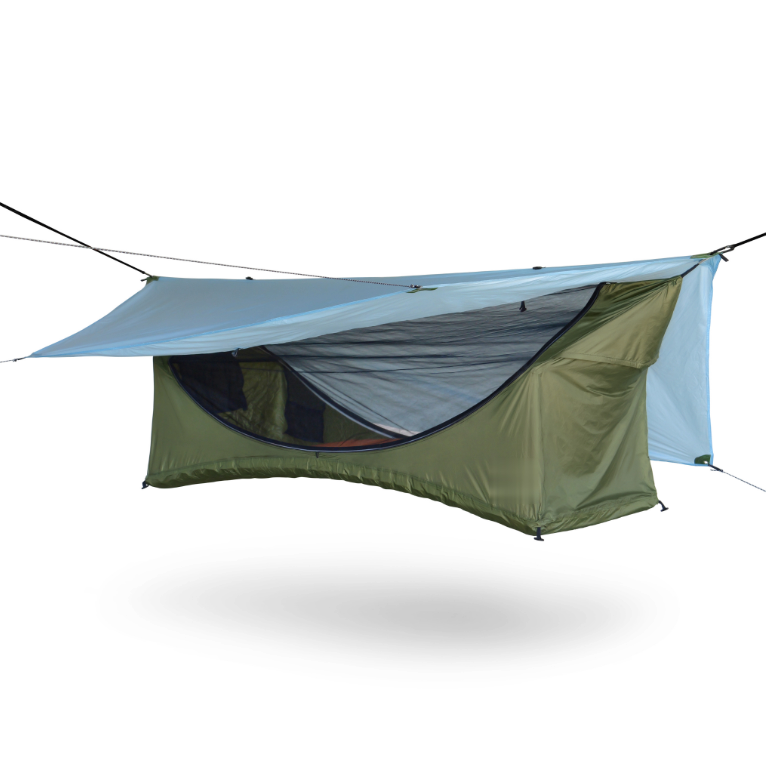 Camping Hammock Tent, Lay Flat Sleeping System with Bug Net & Rainfly, Spacious Portable Outdoor Shelter for Backpacking Hiking Camping